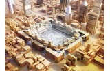 « Stadium Square », projet de recherche pour une enceinte sportive multifonctionnelle développé pour le contexte qatari. 2015. - Crédit photo : DR  