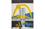 Lithographie de Le Corbusier, illustrant Le poème de l’angle droit, 1955. Coupe de l’unité d’habitation, avec ses brise-soleil. Le brutalisme comme un retour aux fondamentaux. - Crédit photo : FLC /ADAGP -