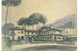 Perspective extérieure du golf-club de Chiberta, Anglet, 1925-1927. - Crédit photo : DR  