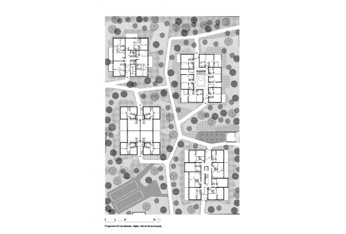 Plan de rez-de-chaussée<br/> Crédit photo : PPA Architectures -