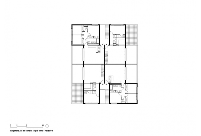 Plan d'étage courant Plot B<br/> Crédit photo : PPA Architectures -
