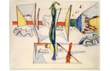 Matta, Étude d’architecture, 1936. Crayons de couleur et mine de plomb sur papier, 20 x 26,5 cm. Coll. part. - Crédit photo : DR  