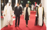 Cheikh Mohamed ben Zayed, Al Nahyan, Emmanuel et Brigitte Macron et Cheikh Mohamed Ben rashid Al Maktoum inaugurent le Louvre. - Crédit photo : Crown Prince Court - Abu Dhabi/Omar Al Askar