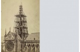 construction de la flèche, 1860, frères Bisson - Crédit photo : Ministère de la Culture Médiathèque de l'architecture et du patrimoine