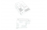 Plan et perspective du plateau de 325 m2 de la MHD, aménagé en « clusters » avec différentes boîtes aux matériaux différents - Crédit photo : . .