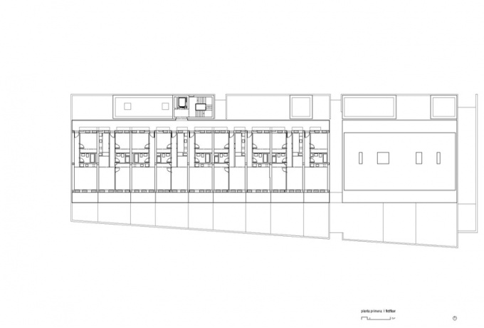 Social Housing Block, plan du premier étage<br/> Crédit photo : DR  