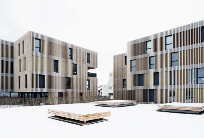 Bâtiments de logements, Crans-près-Céligny, VD, Suisse<br/> Crédit photo : GOLAY Régis