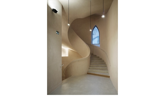 Vue intérieure d'un escalier hélicoïdal dans l'Ackerhof