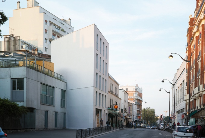 Immeuble de 4 appartements et un commerce rue de Belleville - Septembre Architecture et Urbanisme<br/> Crédit photo : FOESSEL David