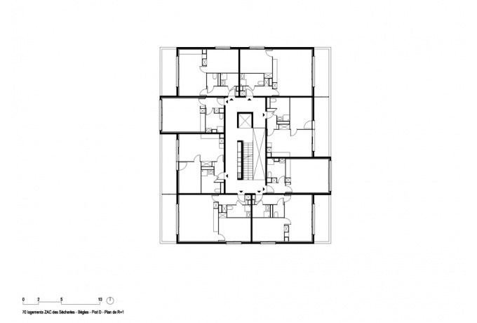 Plan d'étage courant Plot D<br/> Crédit photo : PPA Architectures -