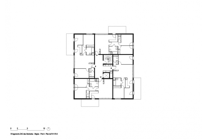 Plan d'étage courant Plot A<br/> Crédit photo : PPA Architectures -
