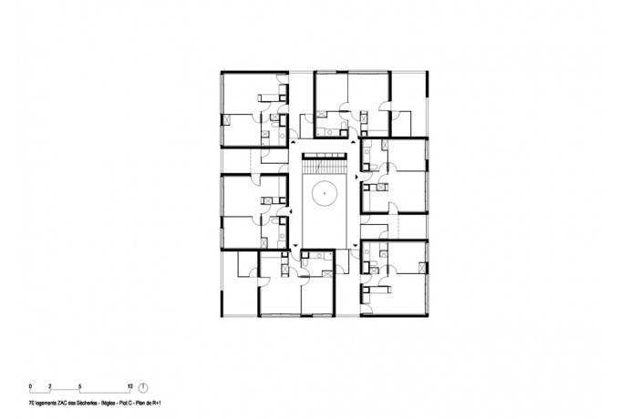 Plan d'étage courant Plot C<br/> Crédit photo : PPA Architectures -