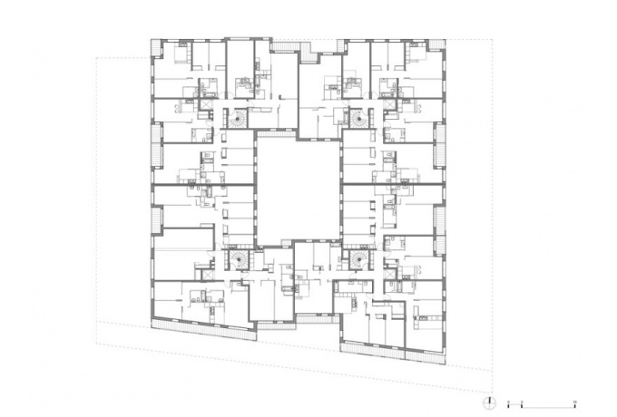 Plan d'étage courant<br/> Crédit photo : PETITDIDIERPRIOUX Architectes -