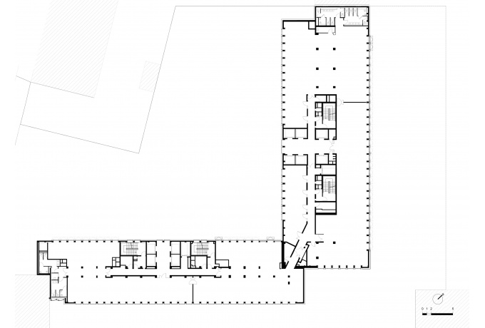 Plan d'étage courant<br/> Crédit photo : B. Architecture -