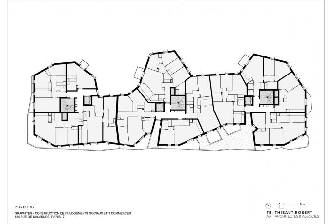 Plan du deuxième étage<br/> Crédit photo : Thibaut Robert Architectes & Associés -