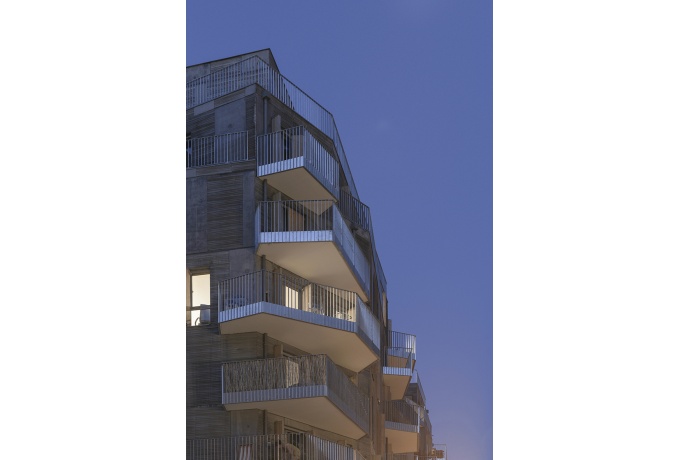 Vue des balcons des logements<br/> Crédit photo : Houot Antoine