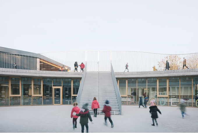 Groupe scolaire Jean Rostand. SAM Architecture<br/> Crédit photo : BROYEZ Charly