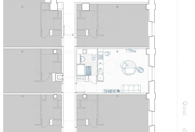 Plan attique T2 (duplex) 