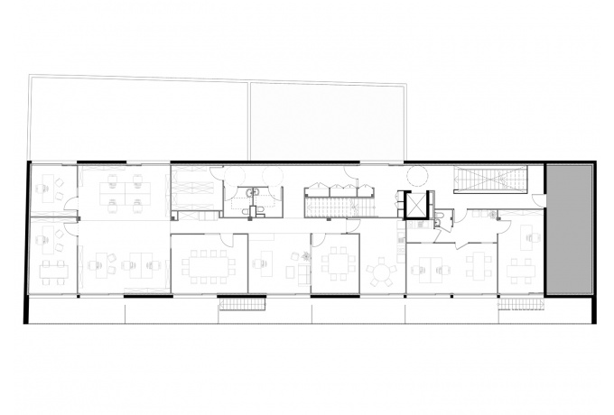 Nomade Architectes : agence d’architecture, Vannes - Plan de R+1<br/> Crédit photo : dr -